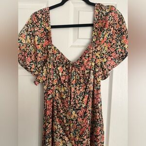 Topshop Multicolor Floral maxi dress with leg slit